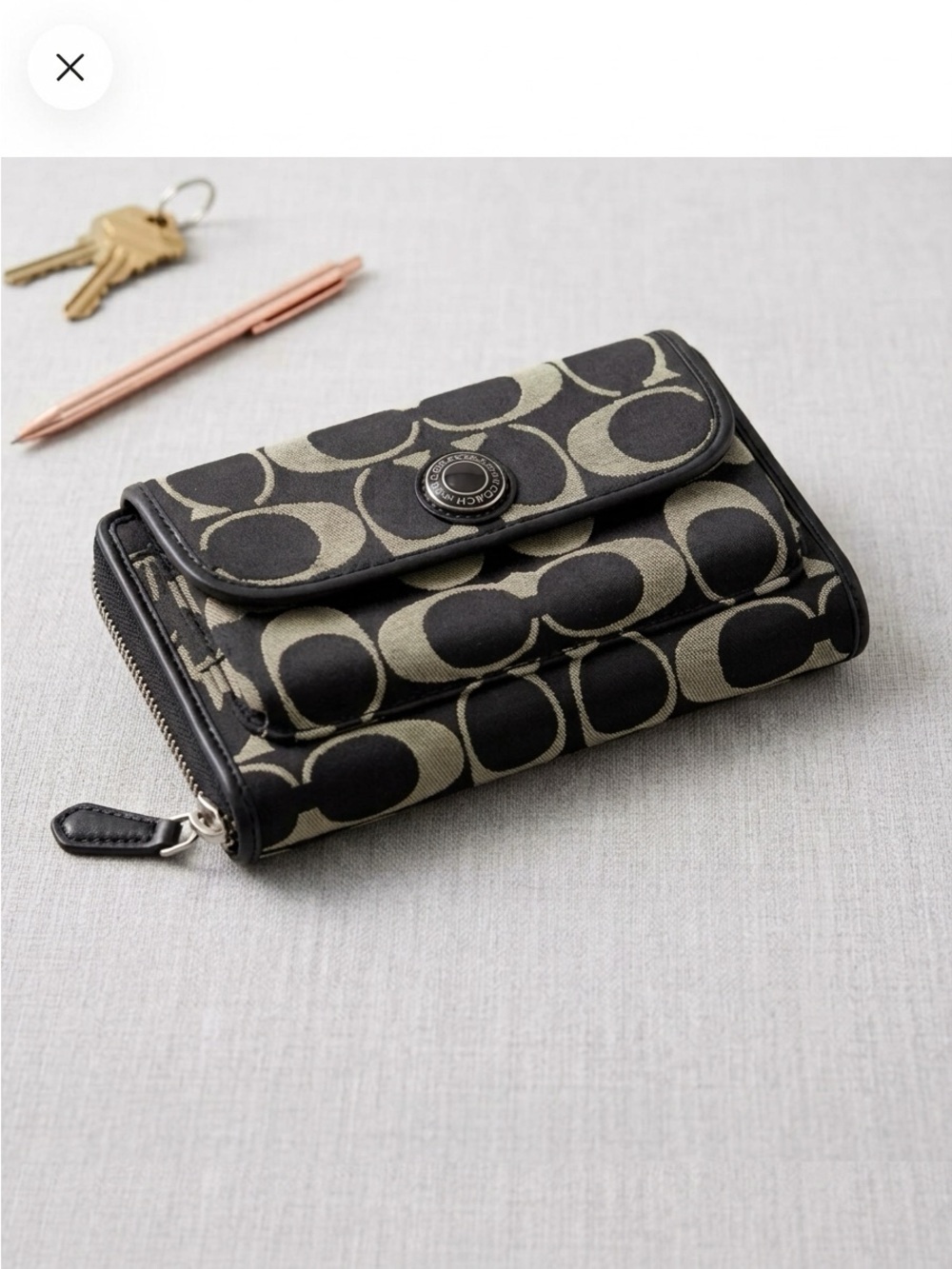 Coach Vintage Hampton “Est. 1941” Wallet/Wristlet Signature Jacquard Canva